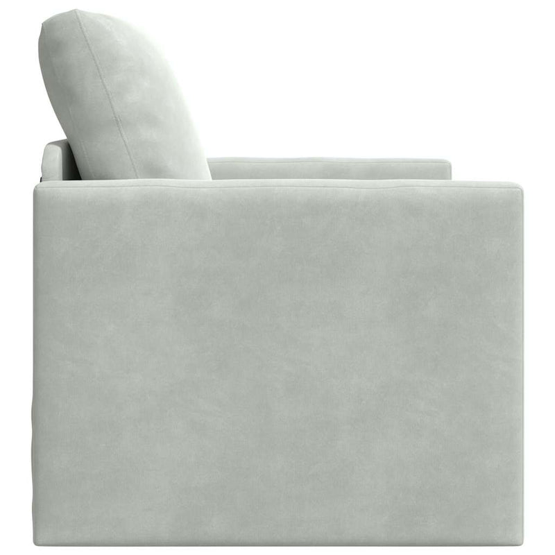 vidaXL Földi Kanapéágy párnával Világosszürke 74 x 77 x 81 cm Bársony