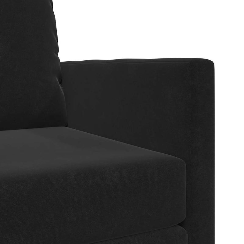 vidaXL Földi Kanapéágy párnával Fekete 74 x 77 x 81 cm Bársony