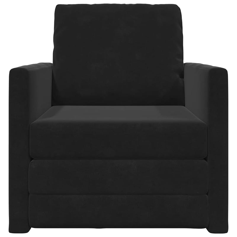 vidaXL Földi Kanapéágy párnával Fekete 74 x 77 x 81 cm Bársony