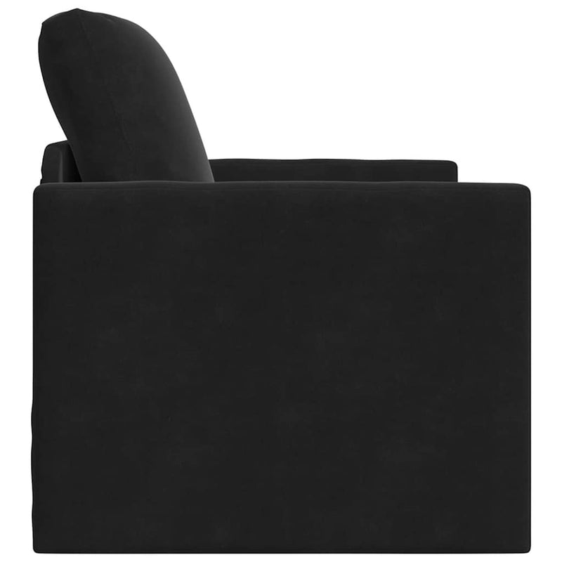 vidaXL Földi Kanapéágy párnával Fekete 74 x 77 x 81 cm Bársony