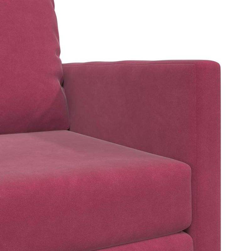 vidaXL Földi Kanapéágy párnával bordó 74 x 77 x 81 cm Bársony