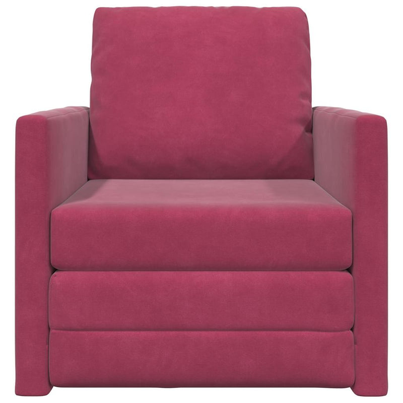 vidaXL Földi Kanapéágy párnával bordó 74 x 77 x 81 cm Bársony