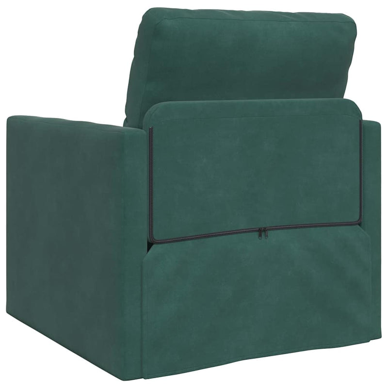 vidaXL Földi Kanapéágy párnával Sötétzöld 74 x 77 x 81 cm Bársony
