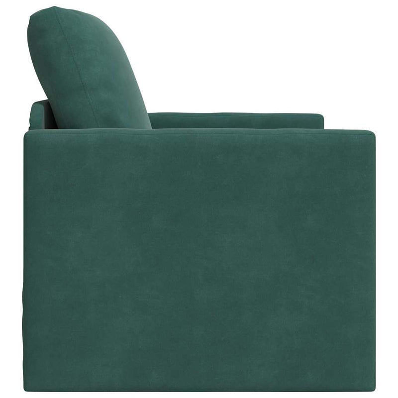 vidaXL Földi Kanapéágy párnával Sötétzöld 74 x 77 x 81 cm Bársony