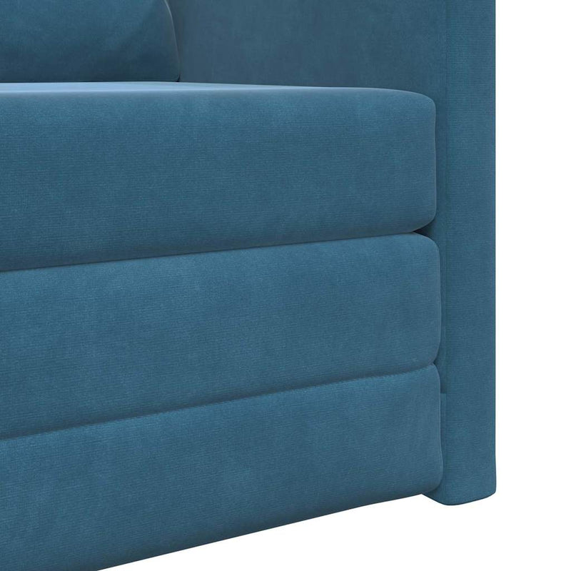 vidaXL Földi Kanapéágy párnával Kék 74 x 77 x 81 cm Bársony