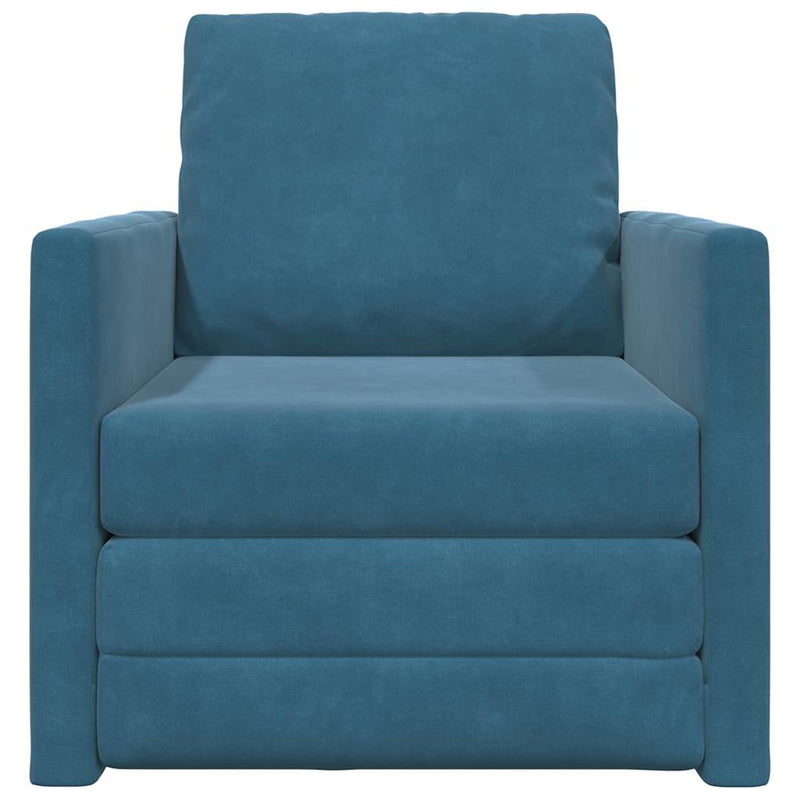 vidaXL Földi Kanapéágy párnával Kék 74 x 77 x 81 cm Bársony