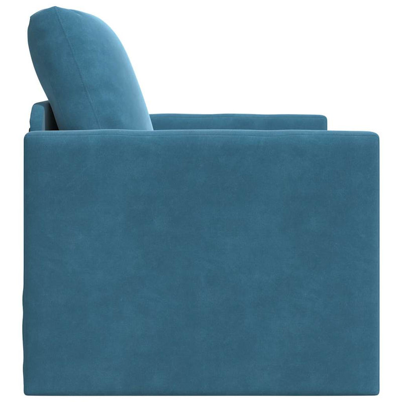 vidaXL Földi Kanapéágy párnával Kék 74 x 77 x 81 cm Bársony