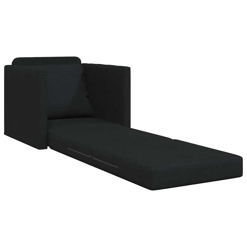vidaXL Padlós Kanapé Ágy párnával Fekete 74 x 77 x 81 cm szövet