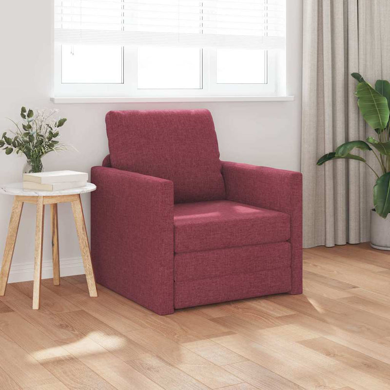 vidaXL Padlós Kanapé Ágy párnával bordó 74 x 77 x 81 cm szövet