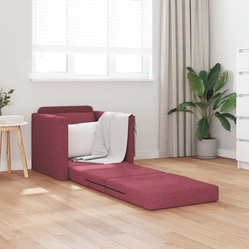 vidaXL Padlós Kanapé Ágy párnával bordó 74 x 77 x 81 cm szövet