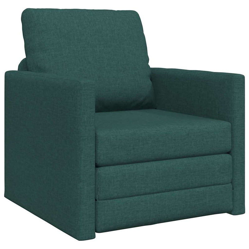 vidaXL Padlós Kanapé Ágy párnával Sötétzöld 74 x 77 x 81 cm szövet