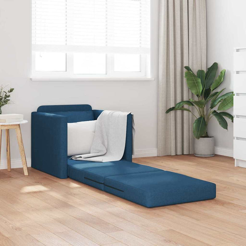 vidaXL Padlós Kanapé Ágy párnával Kék 74 x 77 x 81 cm szövet