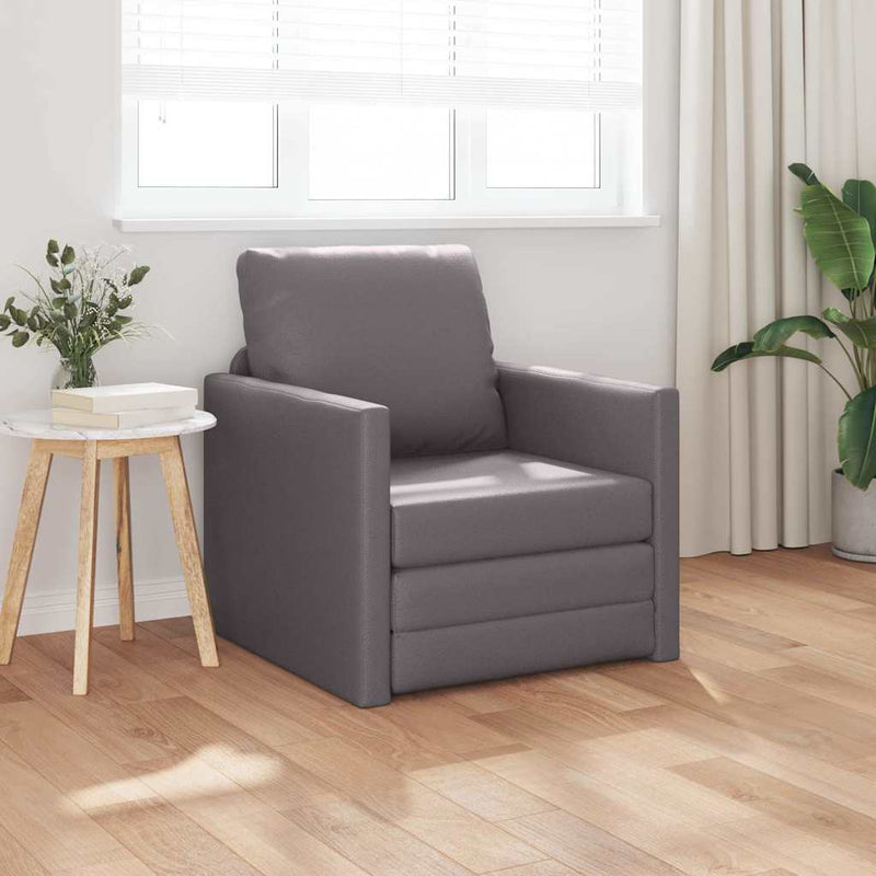 vidaXL Padló Kanapéágy párnával Szürke 74 x 77 x 81 cm Műbőr