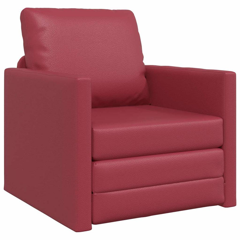 vidaXL Padló Kanapéágy párnával bordó 74 x 77 x 81 cm Műbőr
