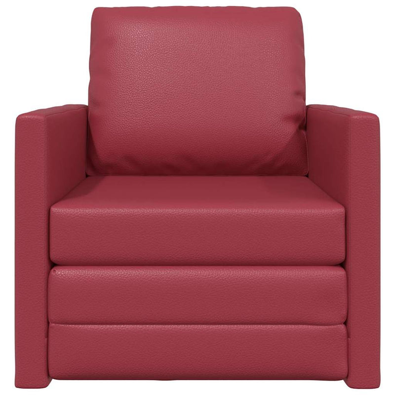 vidaXL Padló Kanapéágy párnával bordó 74 x 77 x 81 cm Műbőr