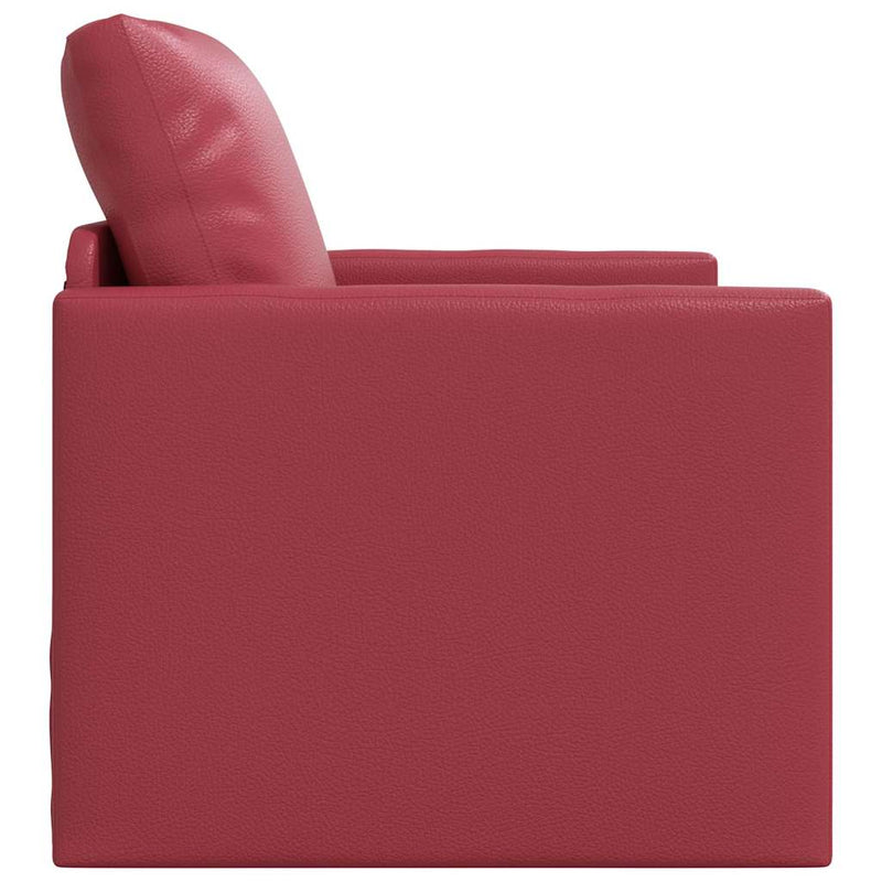 vidaXL Padló Kanapéágy párnával bordó 74 x 77 x 81 cm Műbőr
