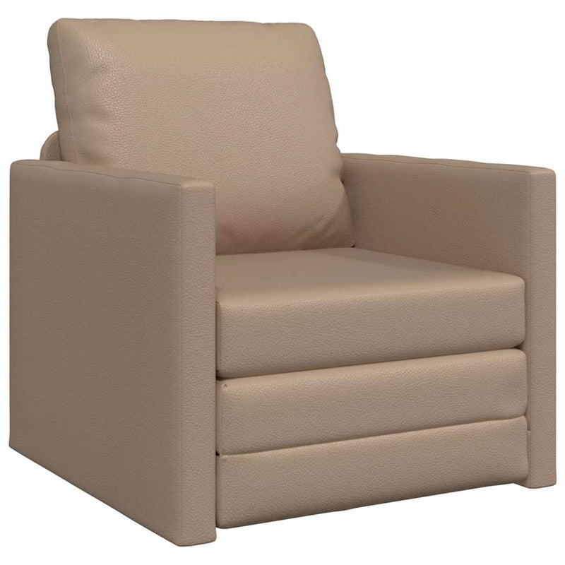 vidaXL Padló Kanapéágy párnával Cappuccino 74 x 77 x 81 cm Műbőr