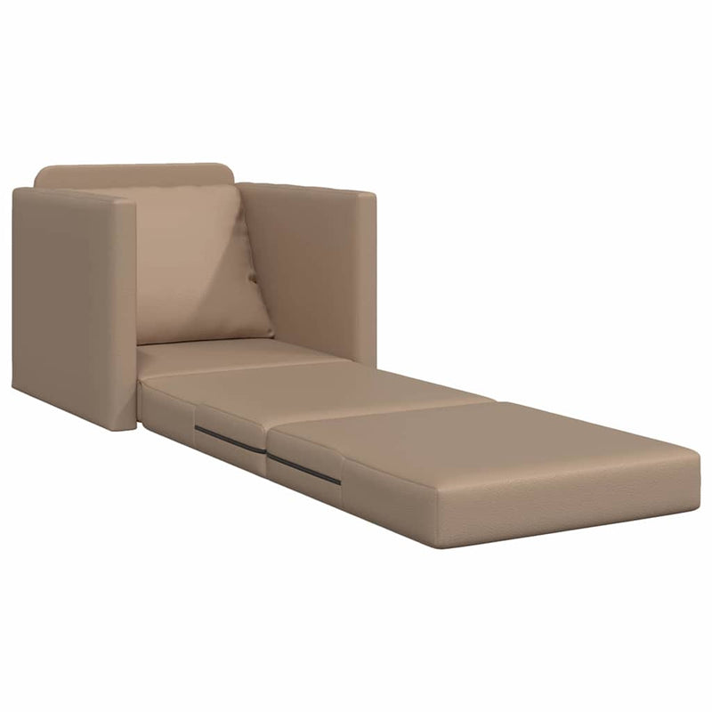 vidaXL Padló Kanapéágy párnával Cappuccino 74 x 77 x 81 cm Műbőr