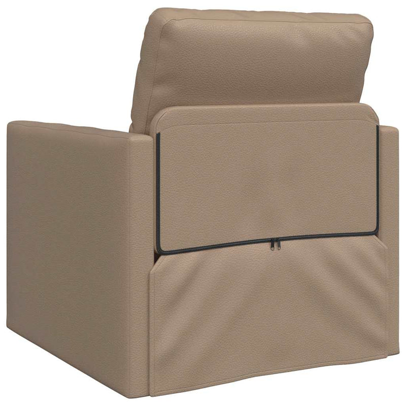 vidaXL Padló Kanapéágy párnával Cappuccino 74 x 77 x 81 cm Műbőr