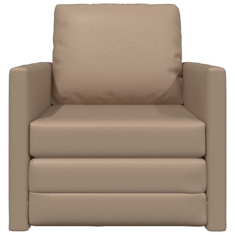 vidaXL Padló Kanapéágy párnával Cappuccino 74 x 77 x 81 cm Műbőr