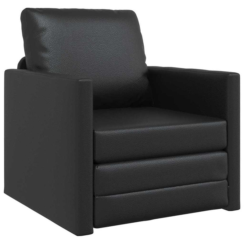 vidaXL Padló Kanapéágy párnával Fekete 74 x 77 x 81 cm Műbőr