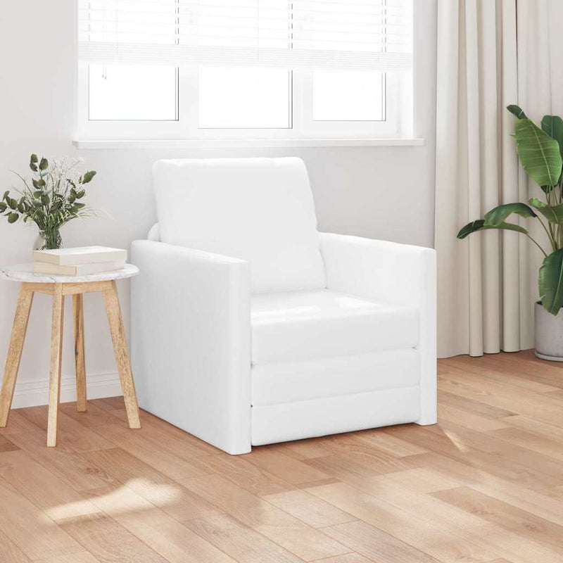 vidaXL Padló Kanapéágy párnával Fehér 74 x 77 x 81 cm Műbőr
