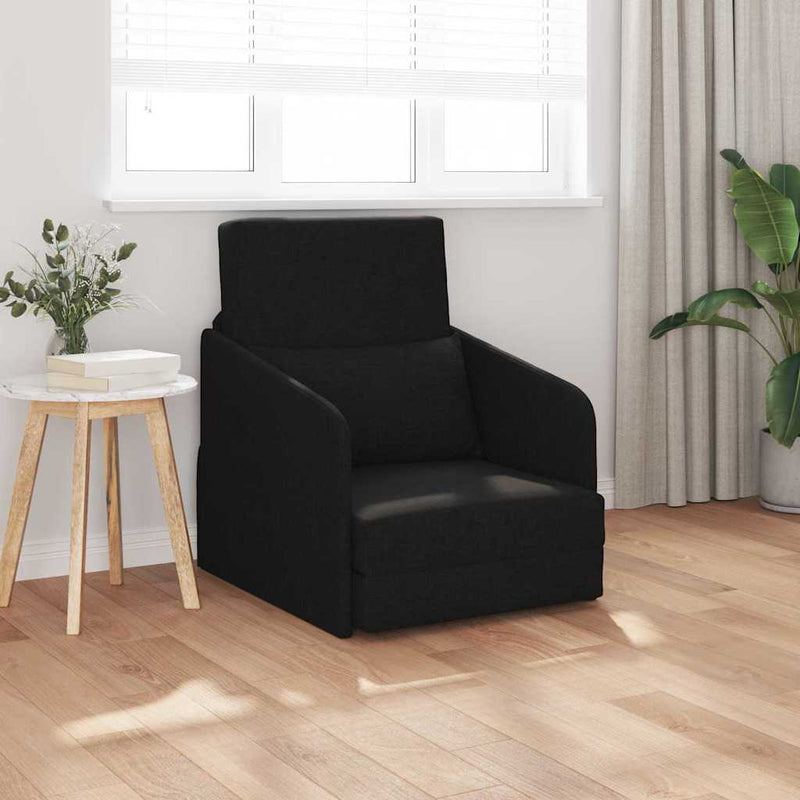vidaXL Kanapéágy Fekete 65 x 80 x 83 cm szövet