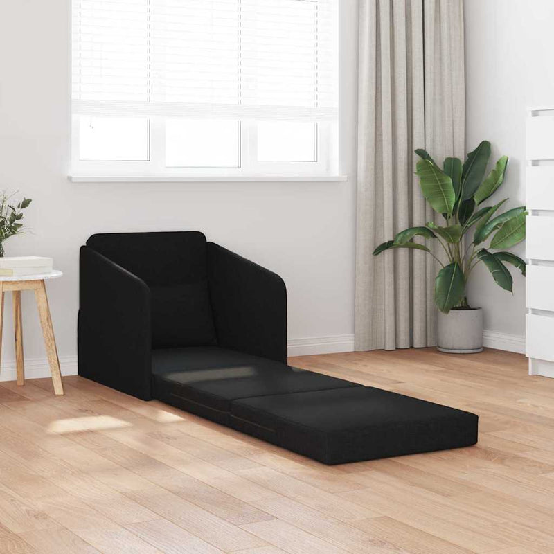 vidaXL Kanapéágy Fekete 65 x 80 x 83 cm szövet