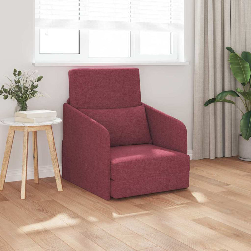 vidaXL Kanapéágy bordó 65 x 80 x 83 cm szövet