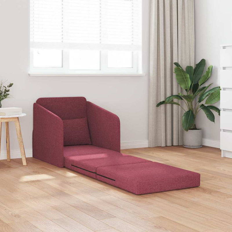 vidaXL Kanapéágy bordó 65 x 80 x 83 cm szövet