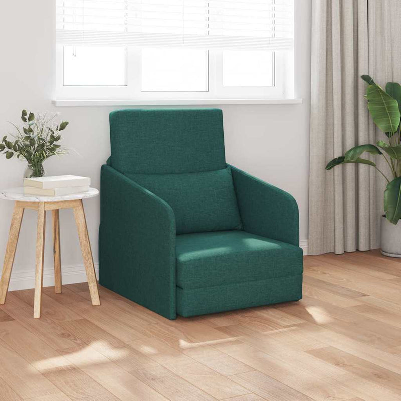 vidaXL Kanapéágy Sötétzöld 65 x 80 x 83 cm szövet