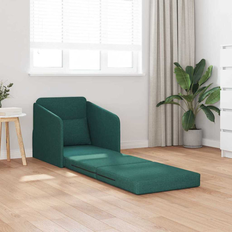 vidaXL Kanapéágy Sötétzöld 65 x 80 x 83 cm szövet