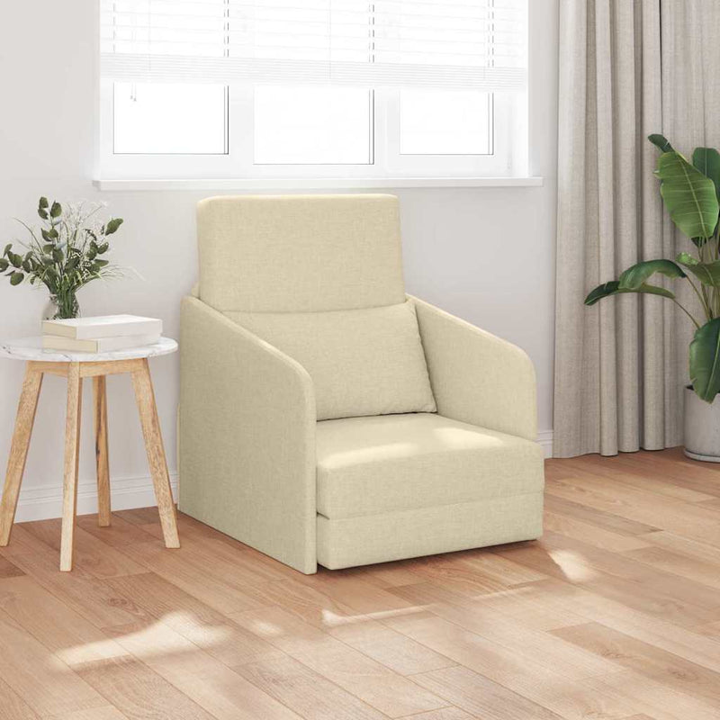 vidaXL Kanapéágy Krém 65 x 80 x 83 cm szövet