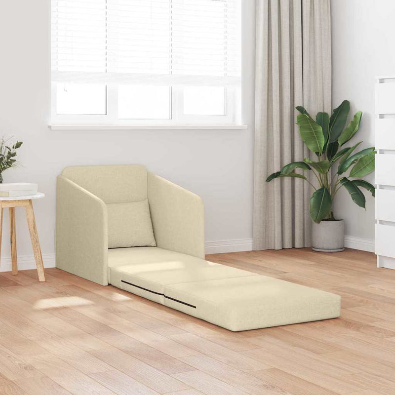 vidaXL Kanapéágy Krém 65 x 80 x 83 cm szövet