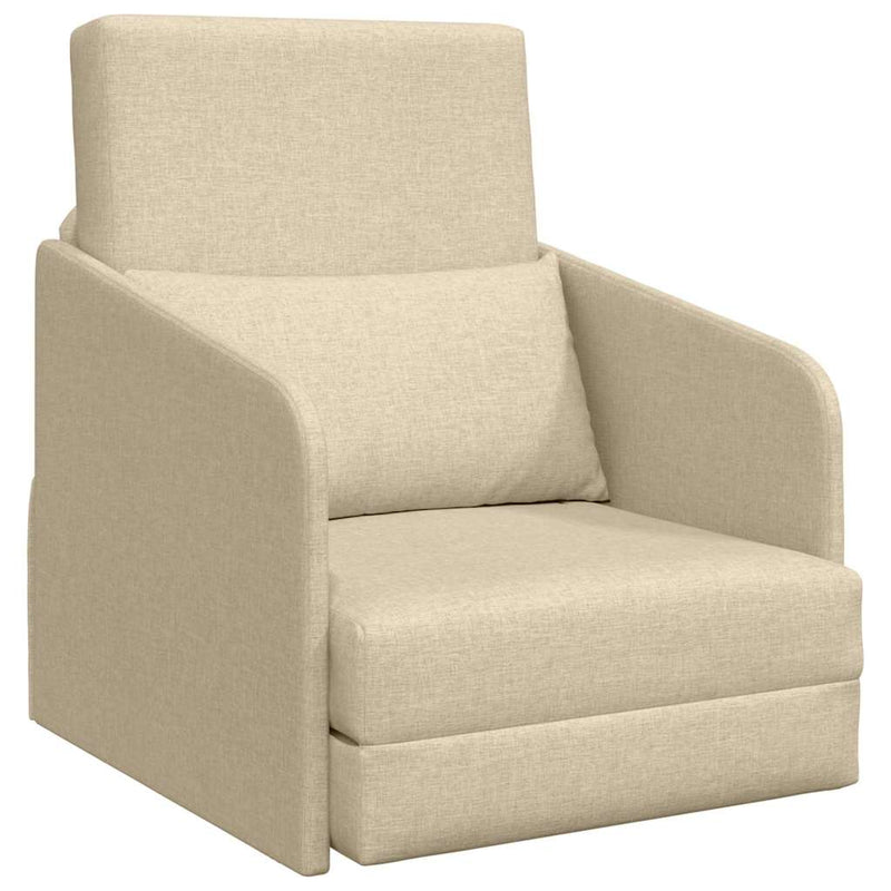 vidaXL Kanapéágy Krém 65 x 80 x 83 cm szövet