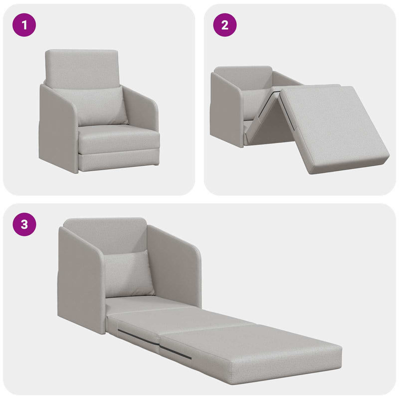 vidaXL Kanapéágy Felhőszürke 65 x 80 x 83 cm Bársony