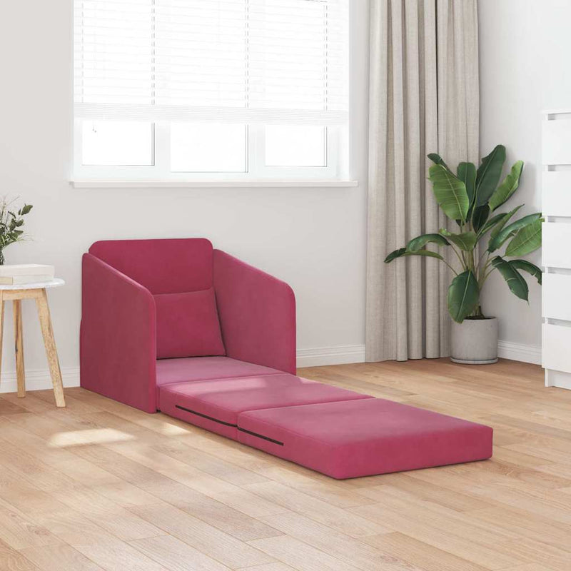 vidaXL Kanapéágy Bordó 65 x 80 x 83 cm Bársony