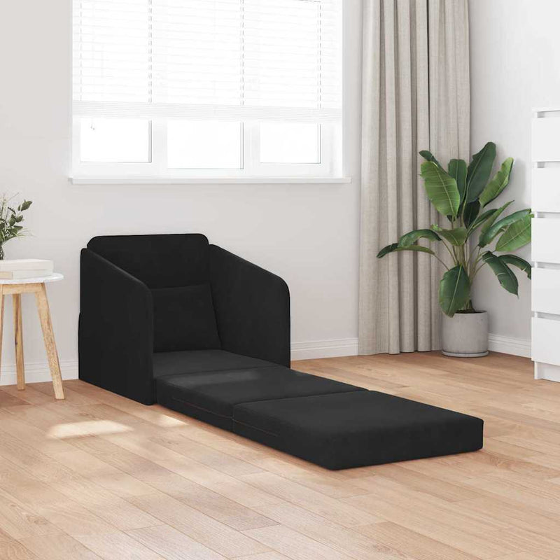 vidaXL Kanapéágy Fekete 65 x 80 x 83 cm Bársony