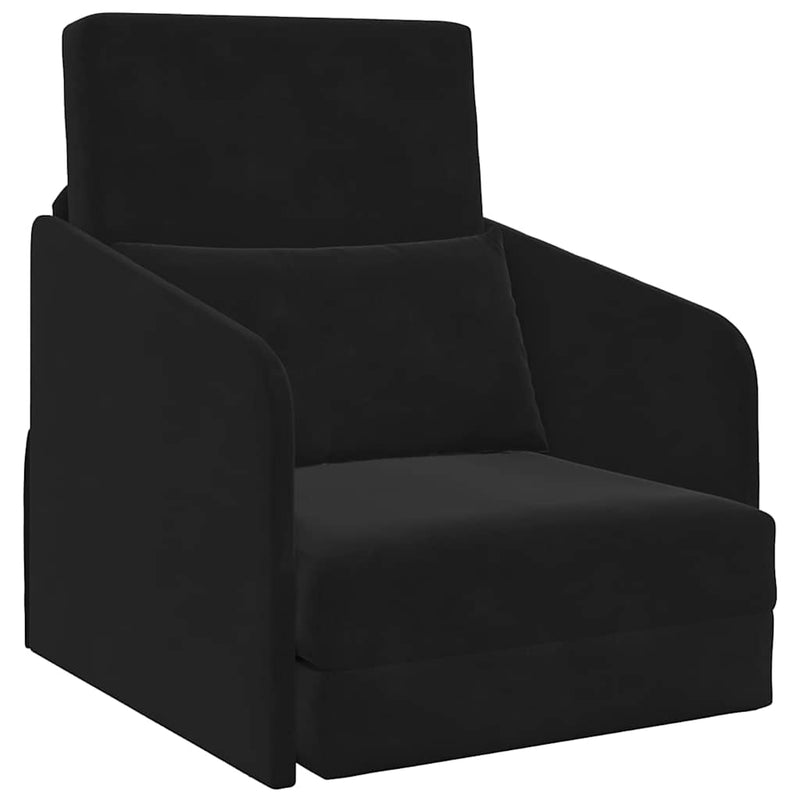 vidaXL Kanapéágy Fekete 65 x 80 x 83 cm Bársony