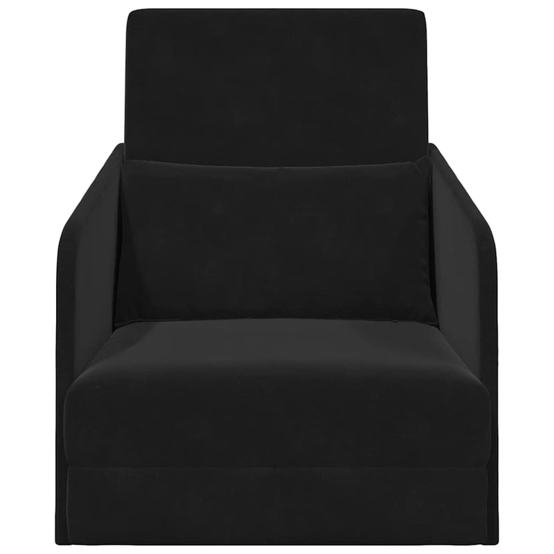 vidaXL Kanapéágy Fekete 65 x 80 x 83 cm Bársony