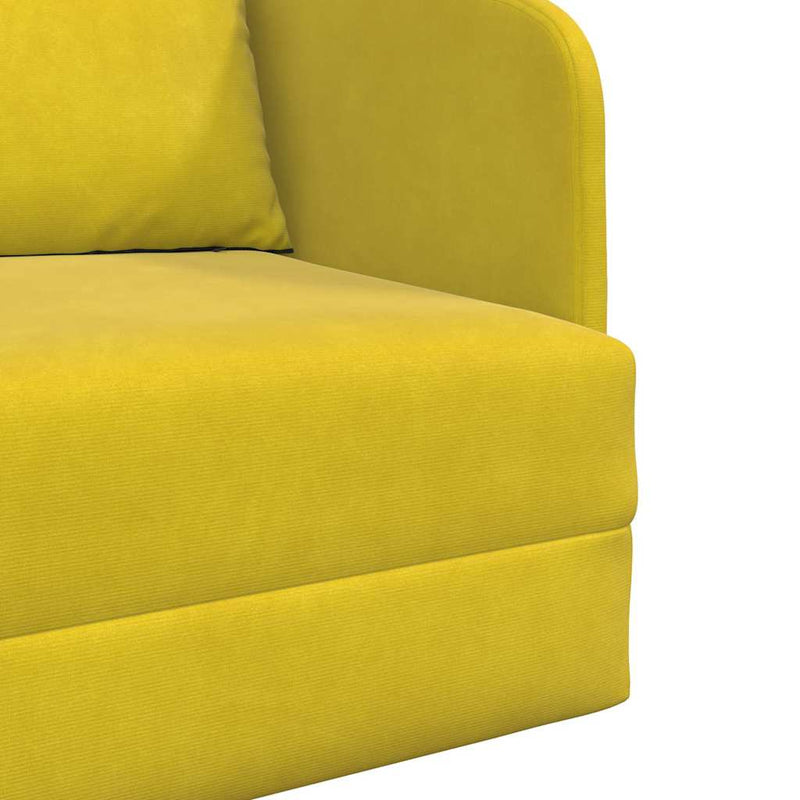 vidaXL Kanapéágy Sárga 65 x 80 x 83 cm Bársony