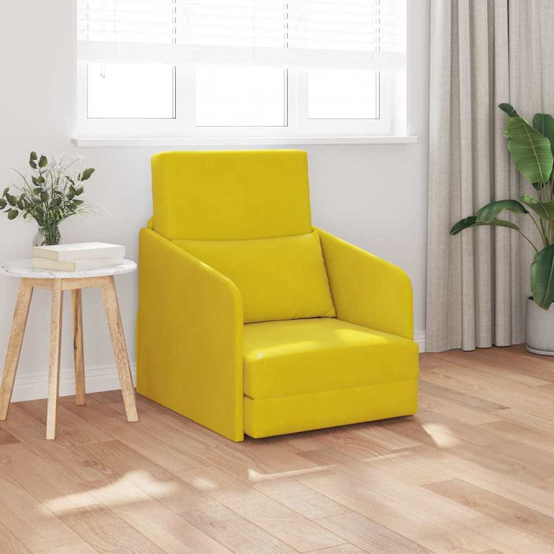 vidaXL Kanapéágy Sárga 65 x 80 x 83 cm Bársony