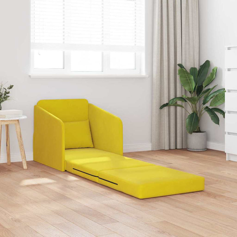 vidaXL Kanapéágy Sárga 65 x 80 x 83 cm Bársony