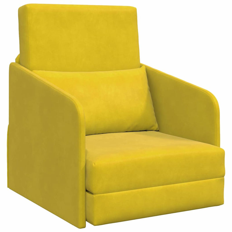 vidaXL Kanapéágy Sárga 65 x 80 x 83 cm Bársony
