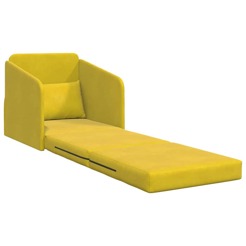 vidaXL Kanapéágy Sárga 65 x 80 x 83 cm Bársony