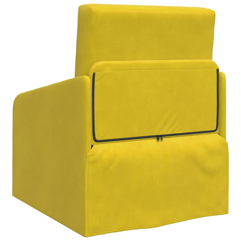 vidaXL Kanapéágy Sárga 65 x 80 x 83 cm Bársony