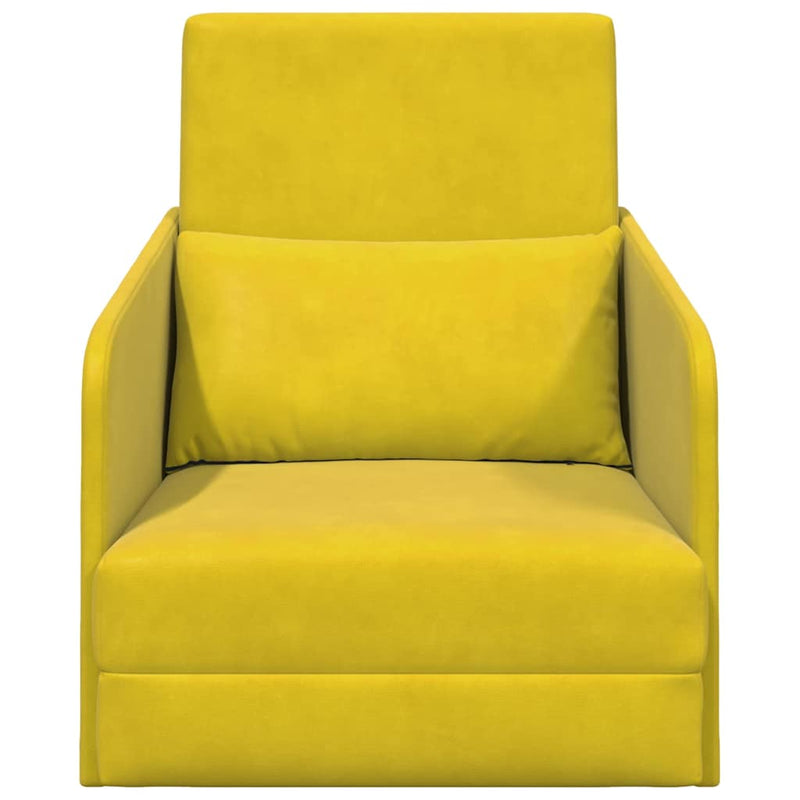 vidaXL Kanapéágy Sárga 65 x 80 x 83 cm Bársony