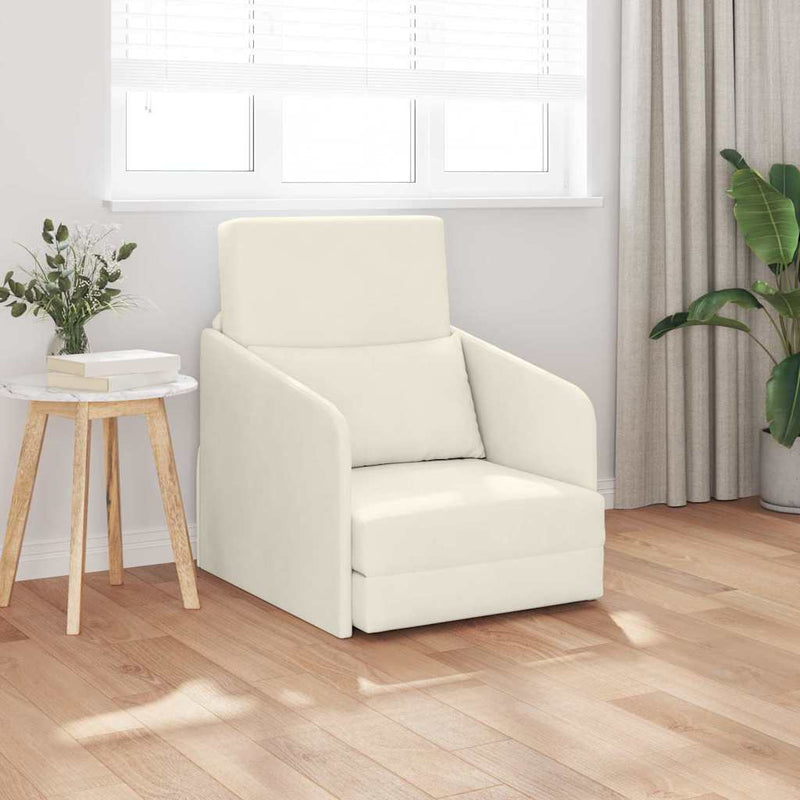 vidaXL Kanapéágy Krém 65 x 80 x 83 cm Bársony