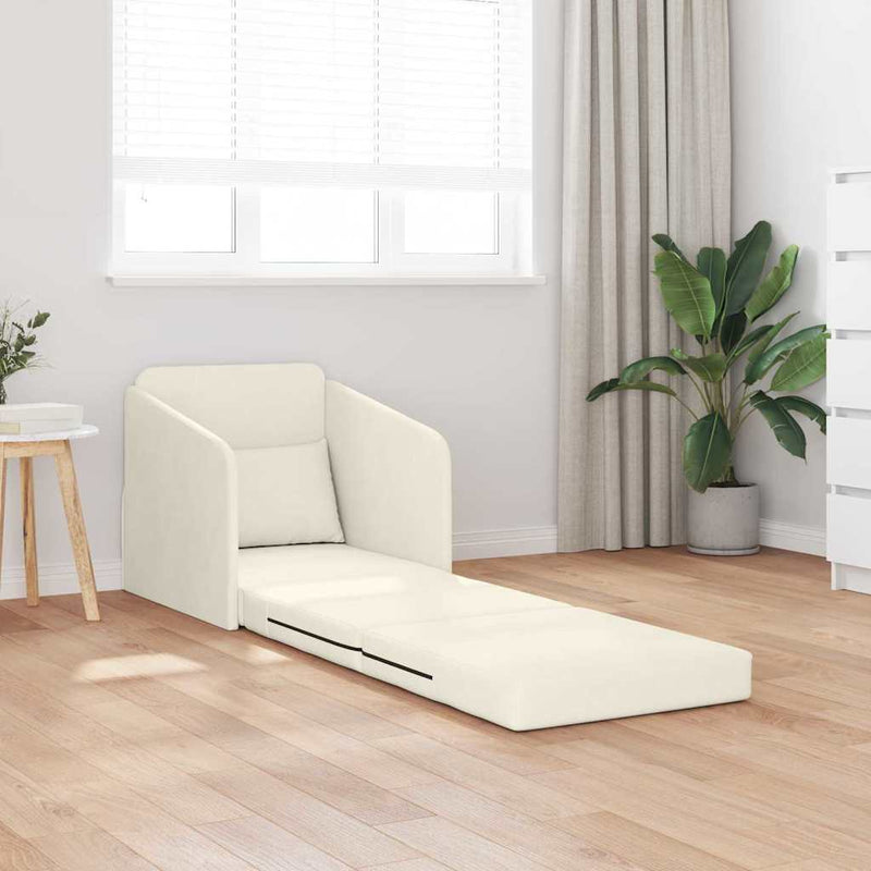 vidaXL Kanapéágy Krém 65 x 80 x 83 cm Bársony
