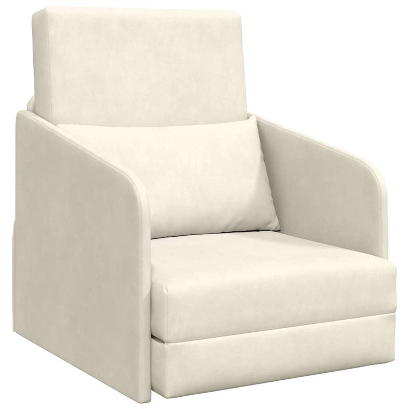 vidaXL Kanapéágy Krém 65 x 80 x 83 cm Bársony